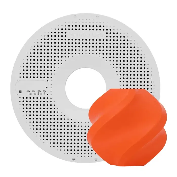 Bambu Lab PLA TOUGH - LARANJA - COM CARRETEL REUTILIZAVEL BAMBU