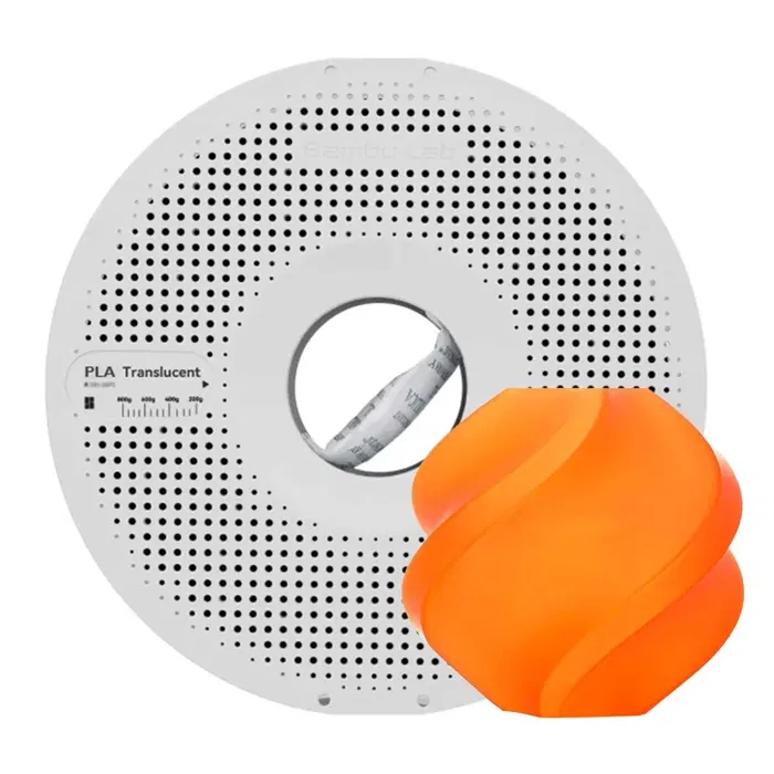 Bambu Lab PLA TRANSLUCIDO - LARANJA - COM CARRETEL BAMBULAB